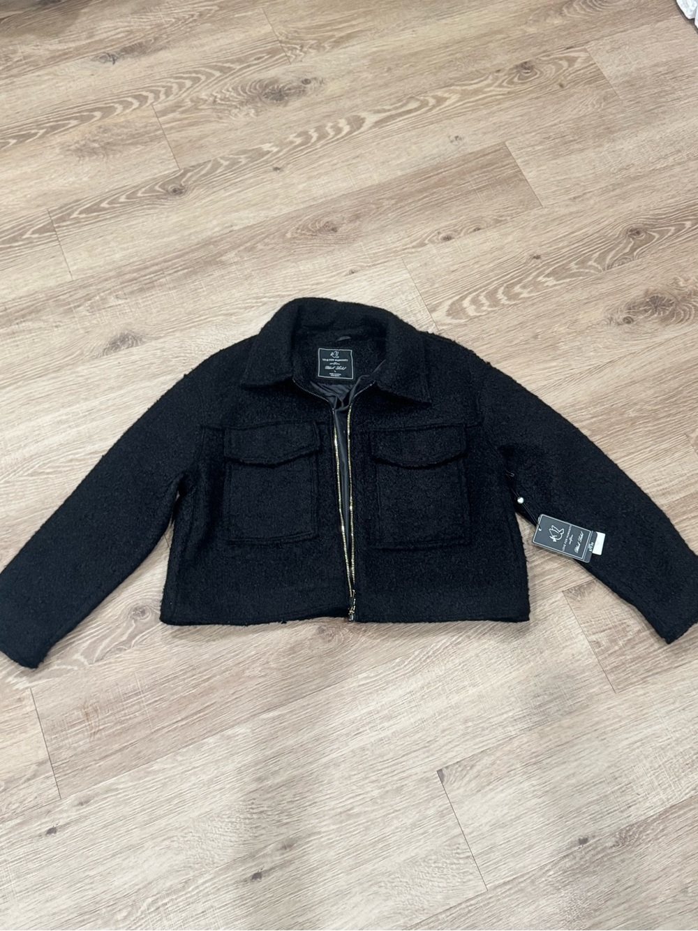 Love for Humanity Black Label Black Bouclé Jacket Size L NWT